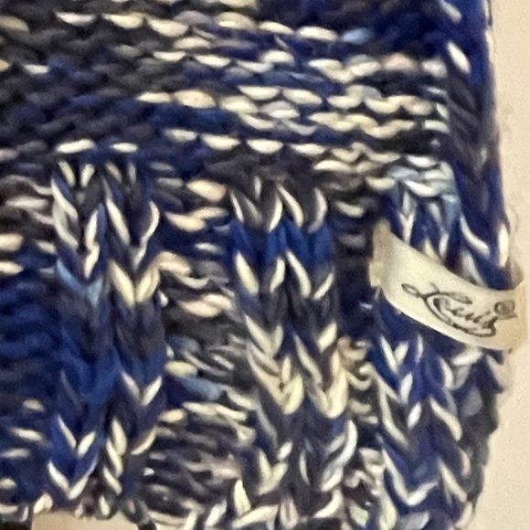 Levi's Chunky Blue White Gray Marled Knit Scarf Women's Winter Warm Long - Picture 3 of 7